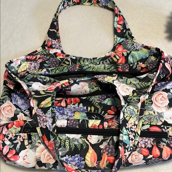 Zooeass women’s Pink and Black Floral Tote - Picture 1 of 9